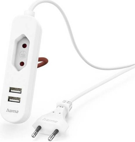 Hama USB-Netzteil mit 2x USB-A und 1,9 m Kabel in Weiß - Bild 1