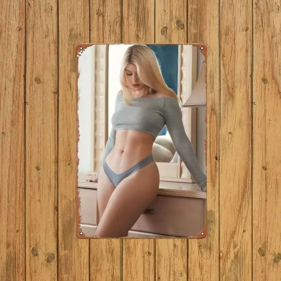 LingVisions Moderne Metall-Wandkunst Portrait einer Frau als minimalistische Eisen-Dekoration für dein Wohnzimmer oder Schlafzimmer - Bild 1