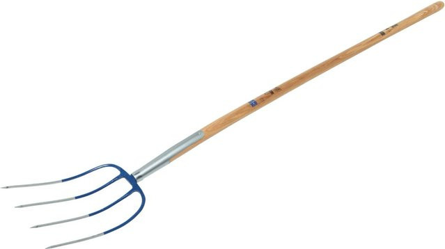 LUX-TOOLS Dunggabel mit 4 Rundzinken und Eschenstiel, Höhe: 135 cm - Bild 1