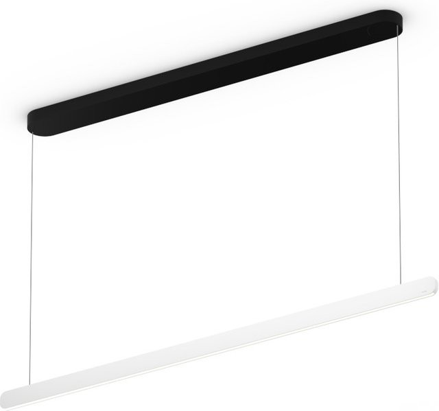 Occhio Mito linear volo 140 up LED-Pendelleuchte in Schwarz matt mit weißem Kopf, variabel einstellbare Ausführung 65-165 cm, mit Occhio air Modul und x-tra warm LED (2200K - 3500K) - Bild 1