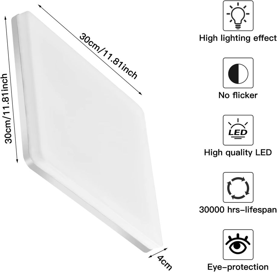 Quadratische LED-Deckenleuchte mit 48 W und kaltweißem Licht 6500 K - Bild 2