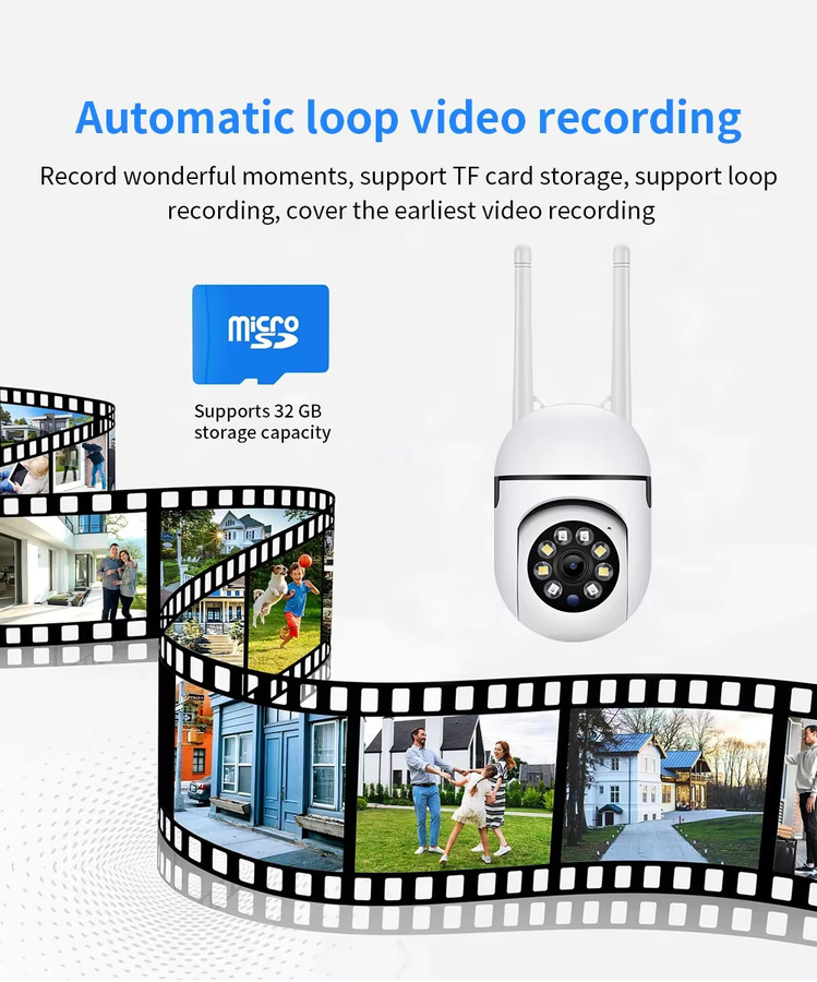 V360PRO 8MP WLAN IP PTZ Sicherheitskamera mit 4-fach Zoom, Tracking-Funktion, Zwei-Wege-Audio und Nachtsicht in Weiß - Bild 3