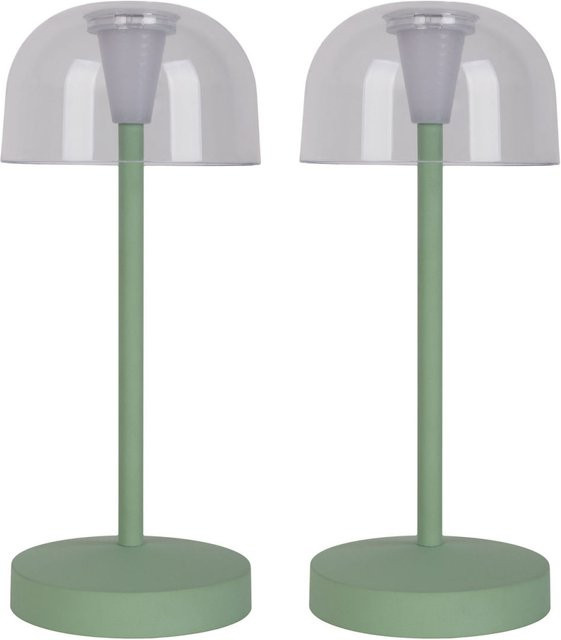 Näve GOMBA Akku-Tischleuchte 2er-Set, mint, Höhe: 18,5 cm - Bild 1