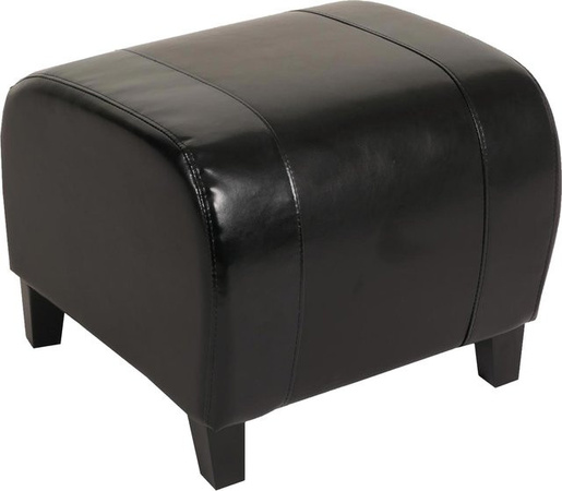 Sitzhocker Aversa von MCW als Sitzwürfel aus Leder und Kunstleder in Schwarz, B/T/H: 37 x 45 x 47 cm