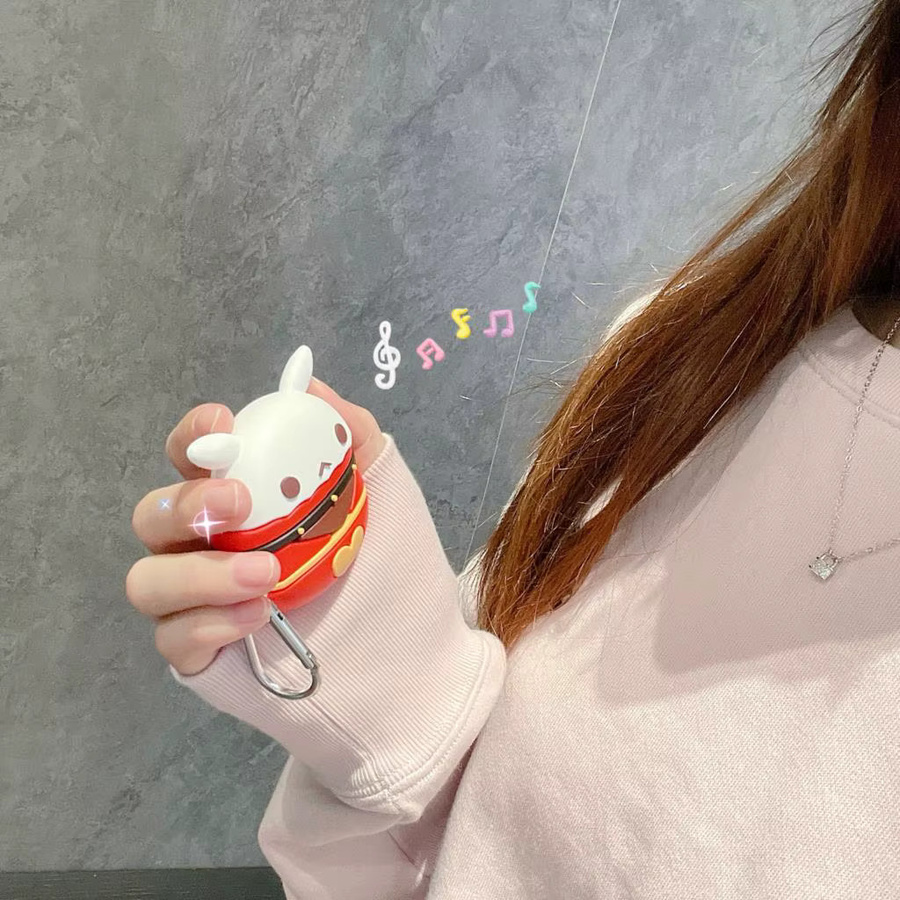 Genshin Impact Kopfhörerhülle für Apple AirPods Pro 1/2/3 mit niedlichem Schlüsselanhänger, Multicolor - Bild 4