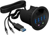 ICY BOX IB-HUB1403A Multiport USB-C Hub mit 6 Ports, USB 3.2 Gen 2, USB-A und 3,5 mm Klinke, Schwarz - Bild 1