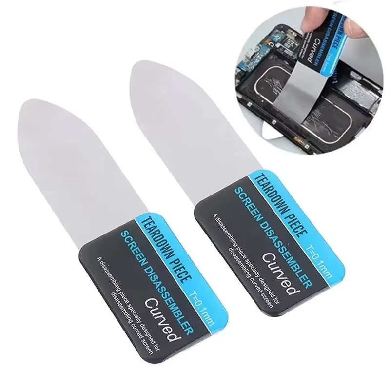 5-teiliges Set BRYNTHORX Ultradünne Flexible Gebogene LCD-Bildschirm-Öffnungskarten aus Edelstahl in Silber zur Demontage von Mobiltelefonen - Bild 4