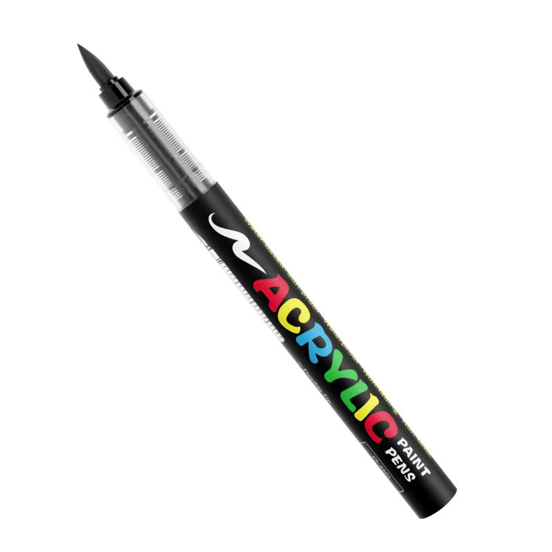 BUNKI Acrylmarker-Set mit 8 Brush-Pens in Schwarz und Weiß für Illustrationen und Bastelarbeiten auf Glas, Holz und Textil - Bild 3