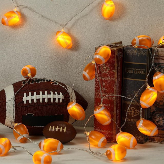 Batteriebetriebene Rugby-LED-Lichterkette in Warmweiß mit 40 LEDs, Länge: 6 m - Bild 1