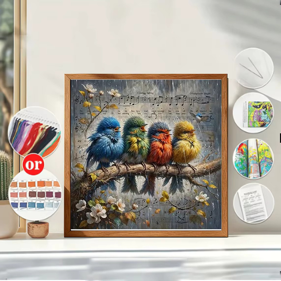 Nature's Melody Kreuzstich-Set zum Selbermachen, 11CT Stickerei in Multicolour, B/H: 36 x 36 cm - Bild 4
