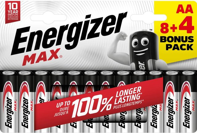 Energizer Alkali-Mangan Max Mignon AA Batterien 12 Stück - Bild 1