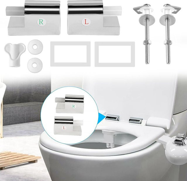 LEENKEA Ersatz-Set für Toilettensitz-Absenkautomatik-Scharniere zur Installation fester Toilettensitze, Badezimmer-Hardware-Zubehör - Bild 1