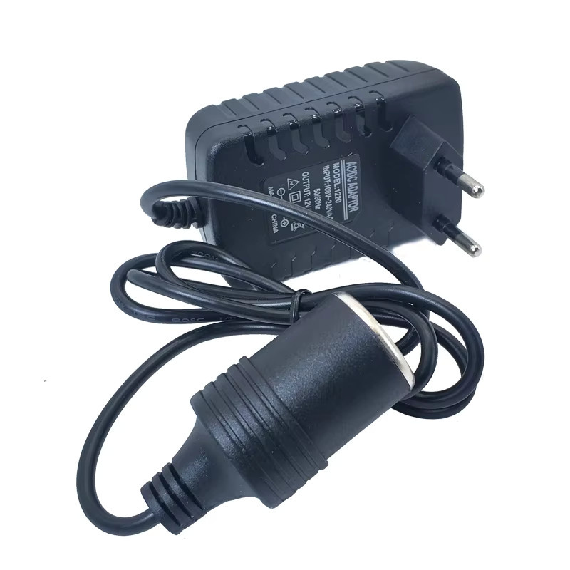 AEVYVKV Netzteil Konverter von 220V AC auf 12V DC für Auto-Zigarettenanzünder in Schwarz - Bild 2