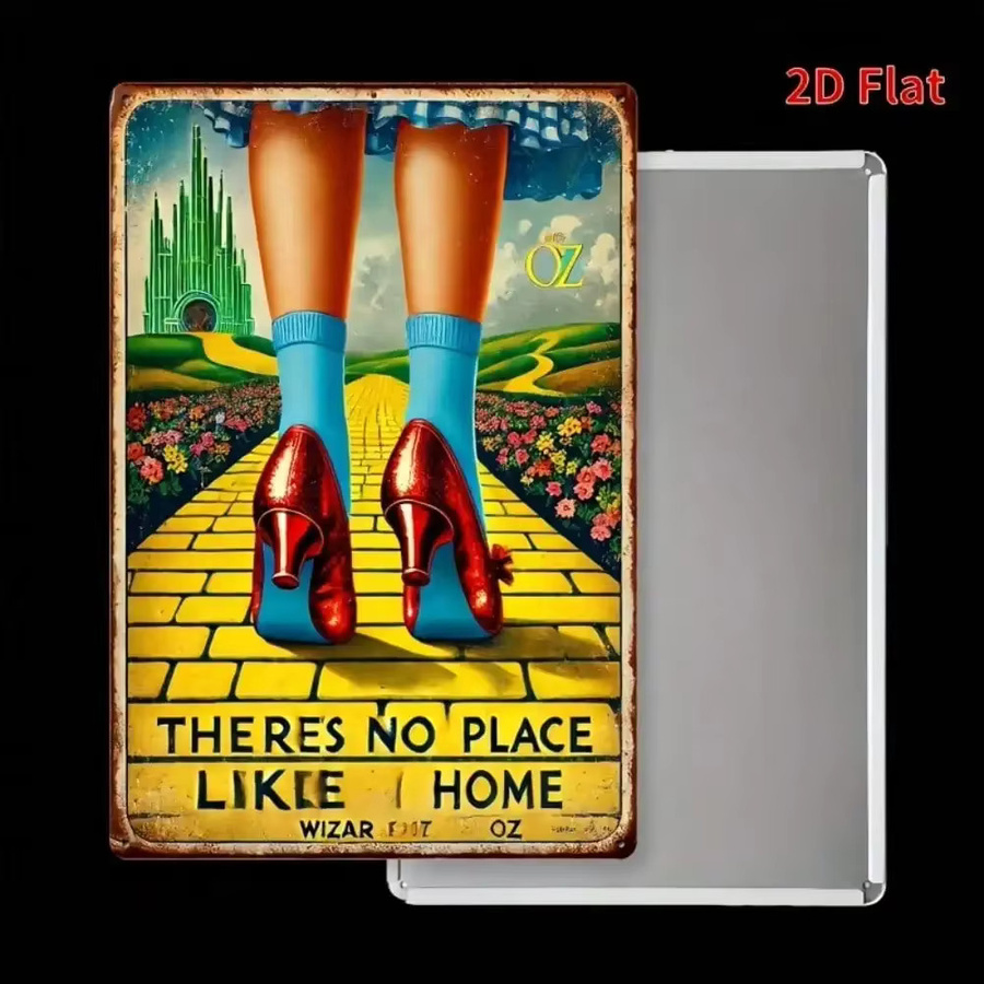 CIFBUY Metall-Blechschild Der Zauberer von Oz Vintage Wanddekoration Dorothy Yellow Brick Road, B: 20,32 cm, H: 30,48 cm, Farbe: Gelb/Mehrfarbig - Bild 4