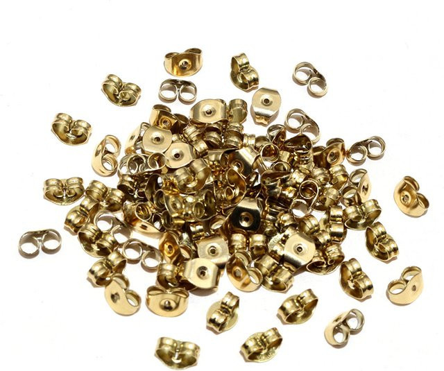 Wadsfred Ohrringe, Edelstahl, Vergoldung, 6x4,5mm, Unisex - Bild 1