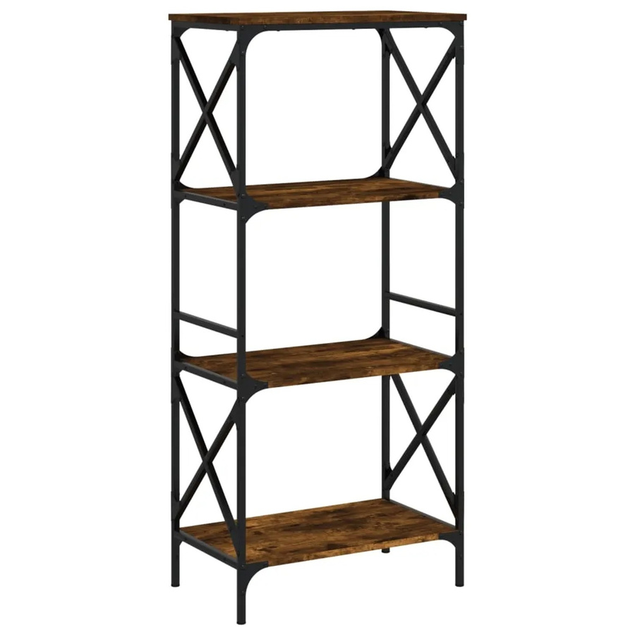 vidaXL Bücherregal mit 4 Böden in braun im Industrial Design, B/T/H: 59 x 35 x 132 cm - Bild 2