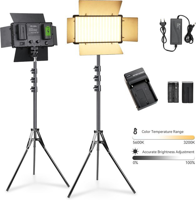 SZKOSTON U600 LED Fotostudio Licht in Schwarz für Videoaufnahmen und Fotografie - Bild 1