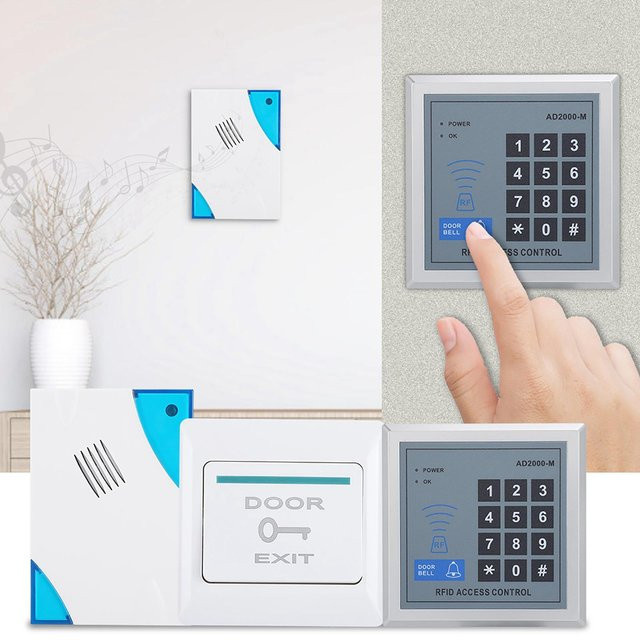 Elektrisches Zugangskontrollsystem für Einzeltüren mit Tastatur und Kartenleser in Grau - Bild 1