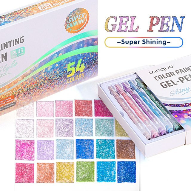 Languo Glitzer-Gelstifte Set in Bunt mit 1,0 mm Stiftstärke für Scrapbooking und Kunst - Bild 1