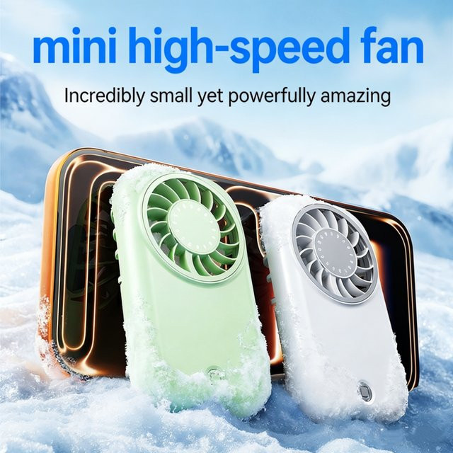 XIAOTREE Tragbarer Mini Handventilator mit 5-Gang-Windregulierung und 1200mAh Akku, USB aufladbar, Weiß oder Grün - Bild 1