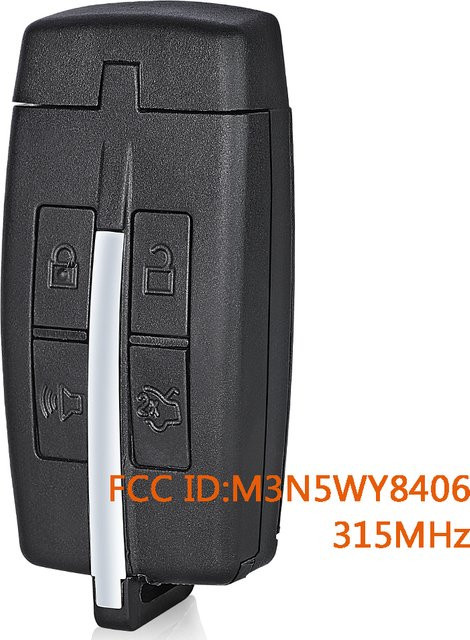 DIYKEY Fernschlüsselanhänger für Ford Taurus und Lincoln MKS MKT, 315 MHz, Schwarz - Bild 1
