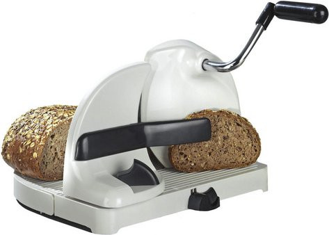Wenko Brotschneidemaschine mit Handkurbel aus Edelstahl in Silber und Weiß - Bild 1