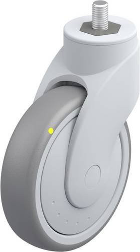 Blickle Kunststoff-Lenkrolle LWGE-TPA 126KF-ELS-GS12 in Silber/Grau mit 125 mm Rad-Durchmesser und 80 kg Tragfähigkeit - Bild 1