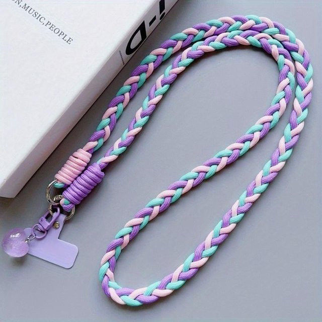 SZwatch Universal Handy-Lanyard aus gewebtem Seil in Grau und Bunt - Bild 1