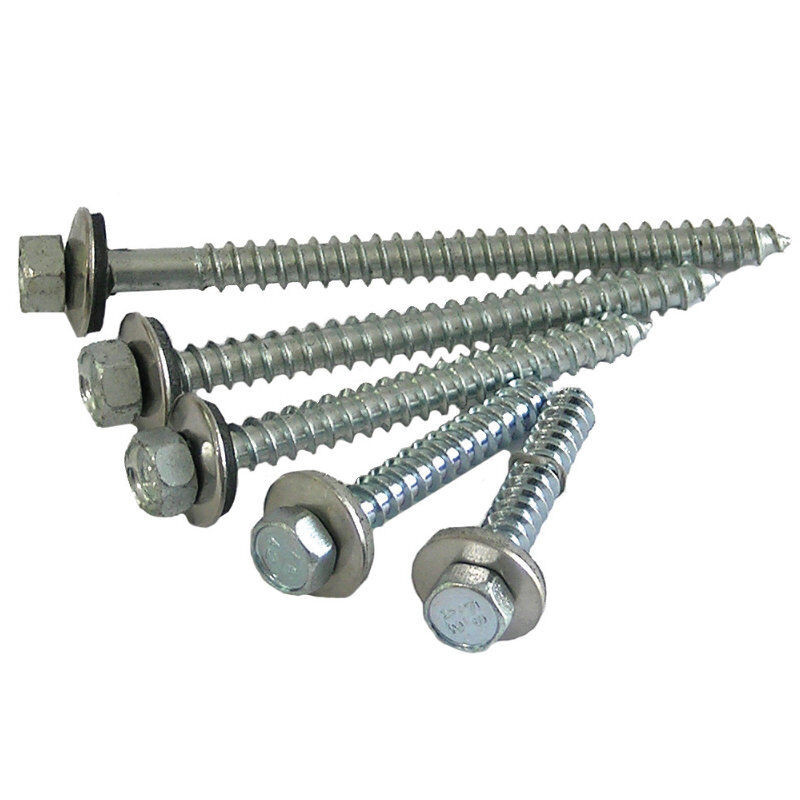 Friedrich von Lien AG Edelstahlschrauben V2A mit EPDM Dichtscheibe für Holzunterkonstruktion, Farbe: Silber, Durchmesser: 6,5 mm, Länge: 90 mm - Bild 1