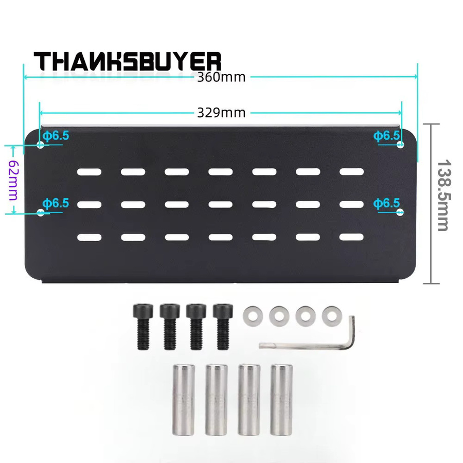 Simplayer Pedal-Montageplatte für 3-Pedal-Set in Schwarz mit 3 hydraulischen Stangen für Sim Racing Pedale - Bild 3