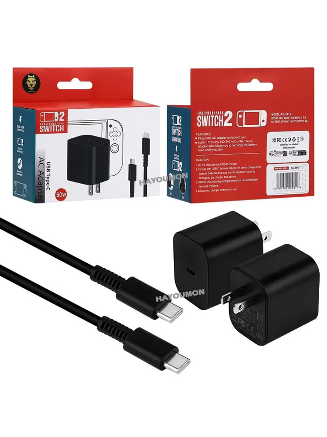 Ispoofer 60W USB-C Schnellladegerät für Nintendo Switch und TV Dock, Schwarz - Bild 5