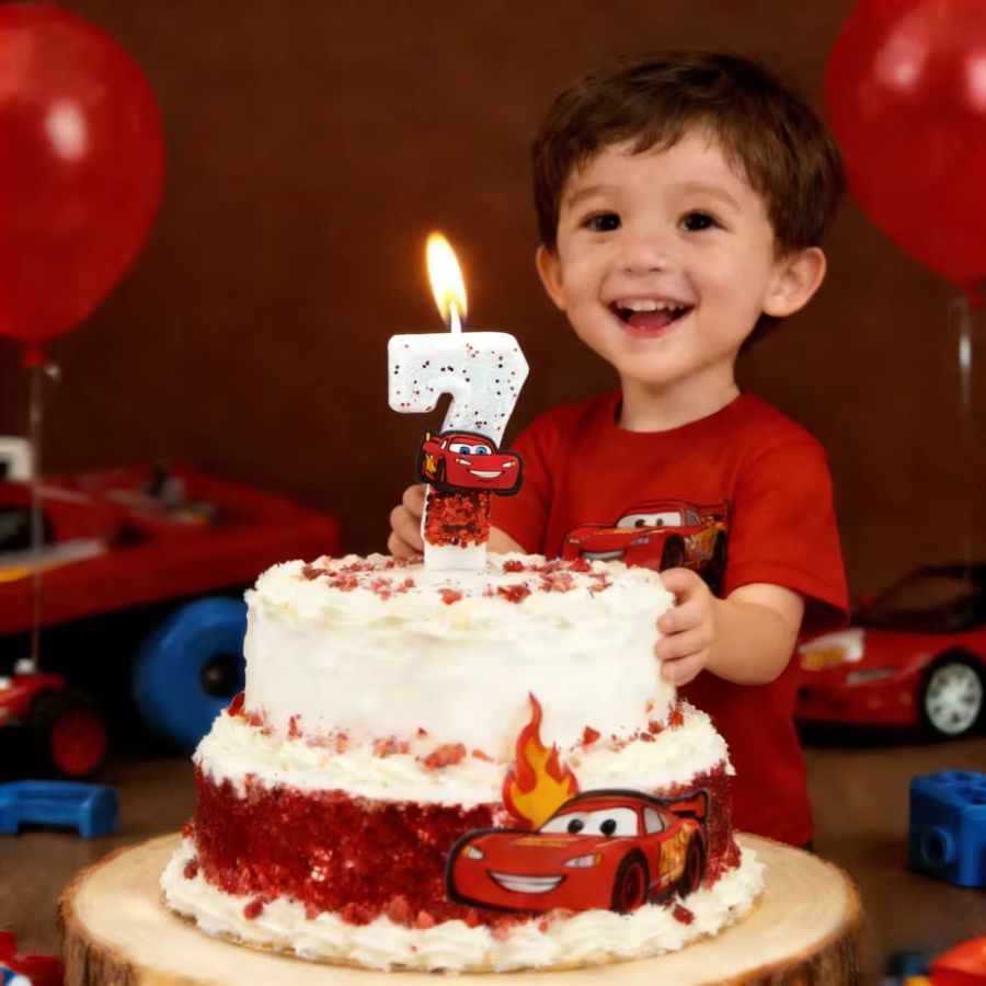 Disney Cars Lightning McQueen Digitale Geburtstagskerze mit Stecker für Kinder - Bild 1