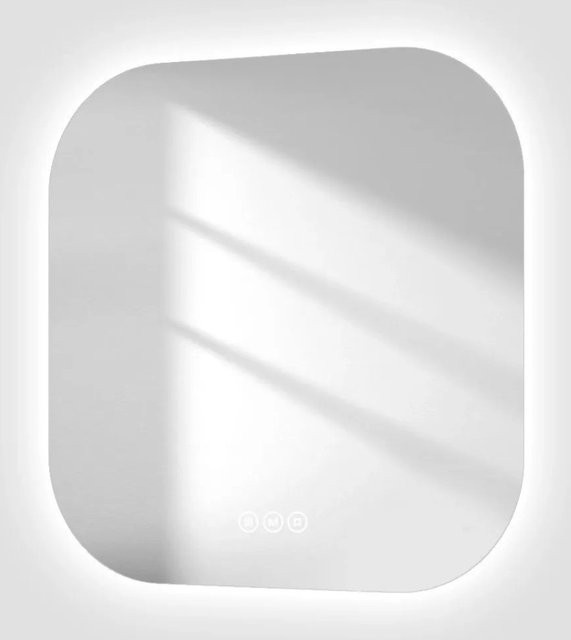 Emke LED-Badspiegel in Weiß, quadratisch und ultradünn mit Antibeschlag-Funktion sowie kaltweißem und warmweißem Licht, B/H: 50 x 50 cm - Bild 1