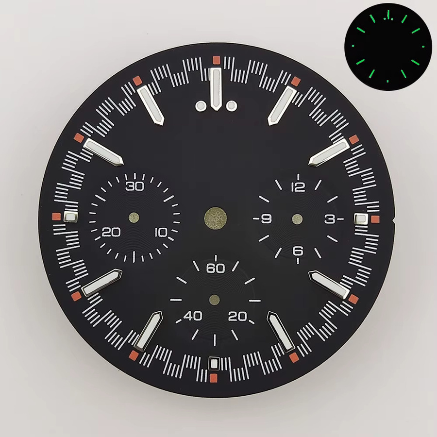 OUMASHI Chronograph, schwarzes Zifferblatt, 32,5 mm, Unisex - Bild 2