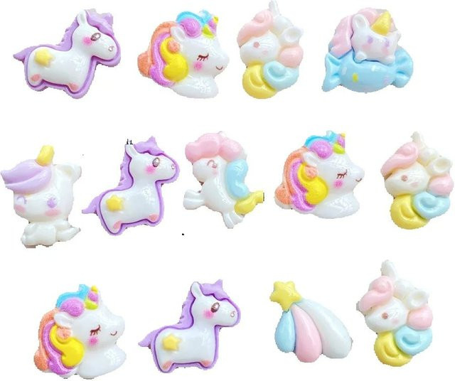 Mini-Cartoon-Einhorn-Serie Anhänger, Harz, 20 Stück - Bild 1