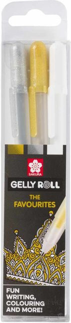 SAKURA Gelly Roll Gelstifte Set, 3 Stück in Gold, Silber und Weiß - Bild 1