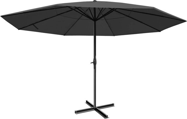 MCW Sonnenschirm Carpi Pro Gastronomie Marktschirm aus Polyester und pulverbeschichtetem Aluminium in Anthrazit mit Durchmesser 5m - Bild 1