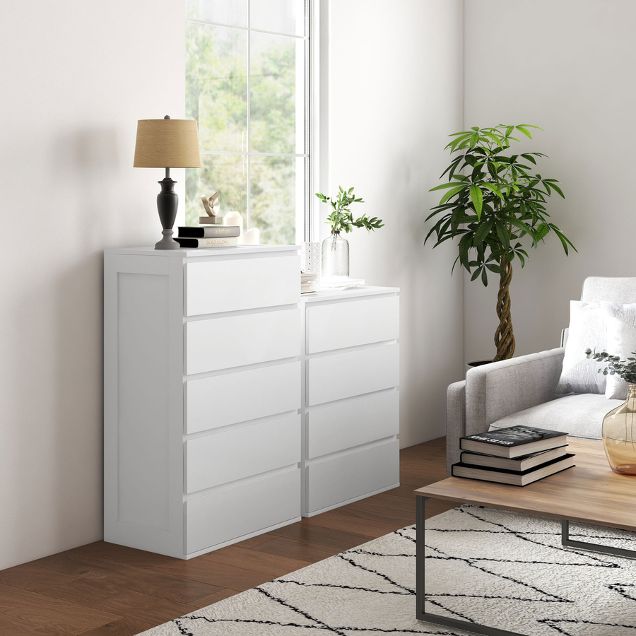 HOMCOM Kommode mit 4 Schubladen in Weiß, modernes minimalistisches Design mit Soft-Close-Funktion, B/T/H: 60 x 40 x 80 cm - Bild 2