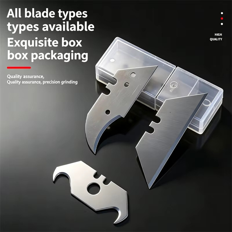 Deli 10er Set Ersatzklingen aus Kohlenstoffstahl in Silber, trapezförmige Klappklingen für Taschenmesser und DIY-Projekte - Bild 5