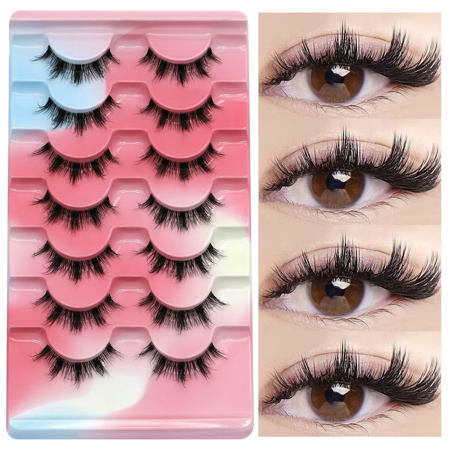 VELTRINAY Cat Eye Lashes, Wispy Natural 3D Volume, Falsche Wimpern - Bild 2