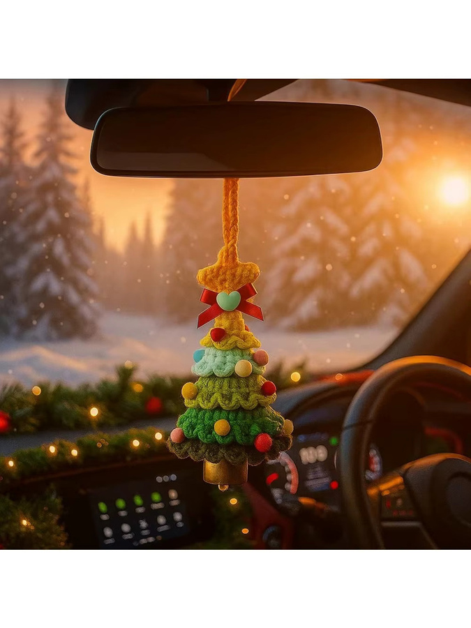 Handgefertigter Weihnachtsbaumschmuck als gehäkelter Anhänger mit Jingle Bell in Multicolour - Bild 4