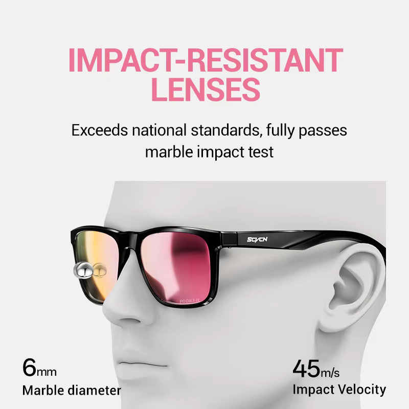 SCVCN Sonnenbrille Sport, Vollrand, Kunststoff, Schwarz, Unisex - Bild 4
