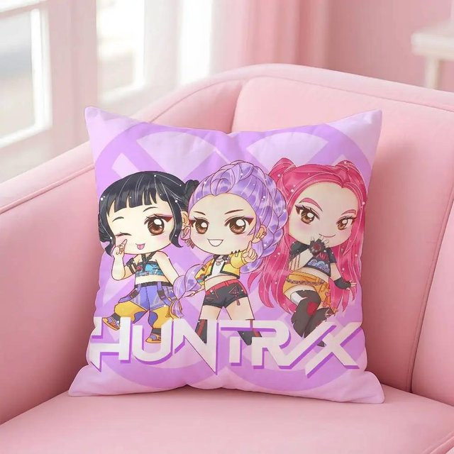 KPop Dämonenjäger Kissenbezug mit Anime-Motiv von GUOYU HOMEDECOR, Farbe: Lila, B/T: 45,72 x 45,72 cm - Bild 1