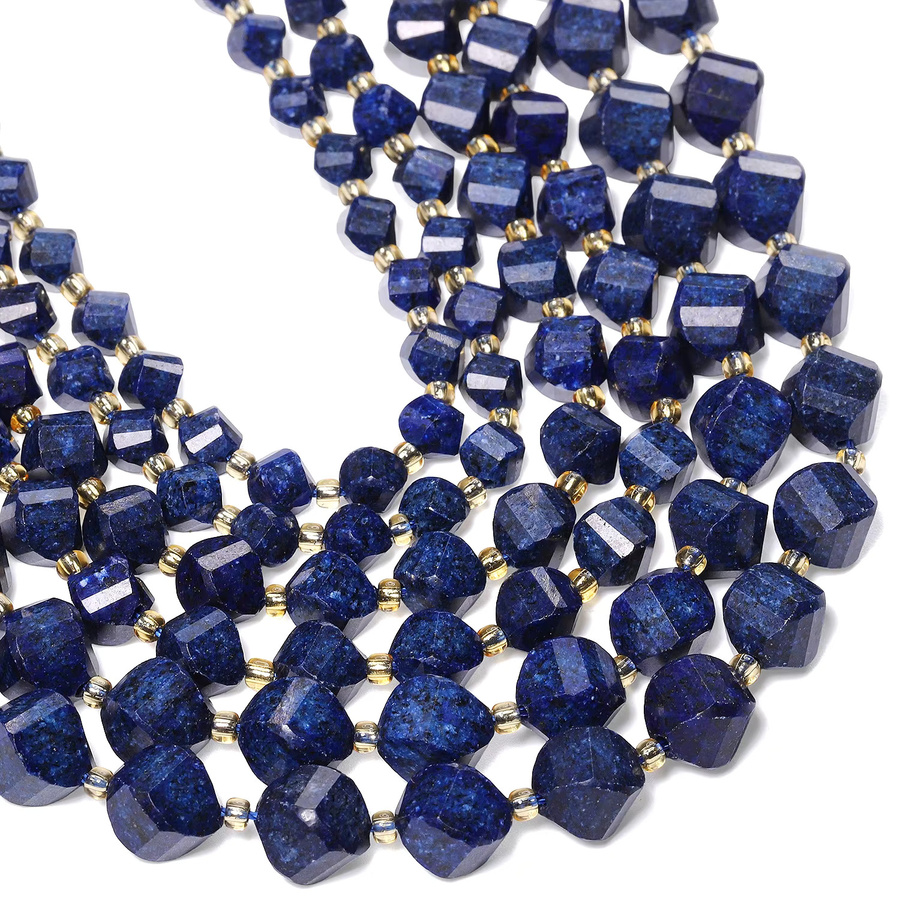 Lapislazuli Perlen, facettiert, Twist Form, 6-10mm - Bild 4