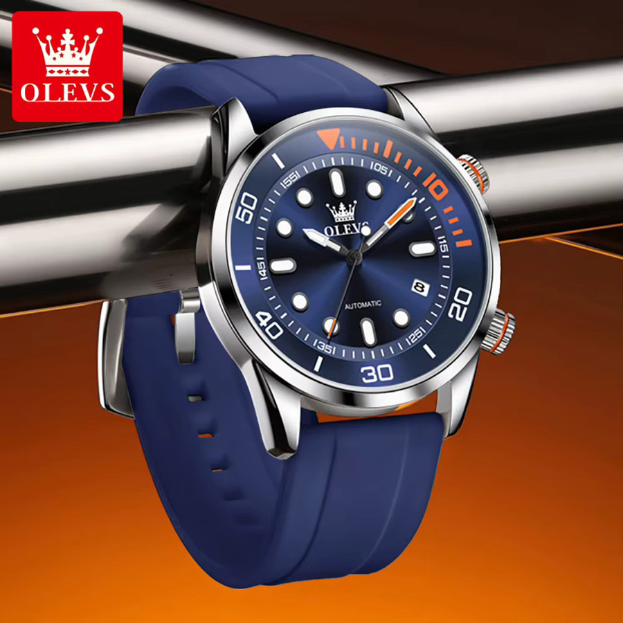 OLEVS Armbanduhr, Automatik, Edelstahl, Schwarz, Herren - Bild 2