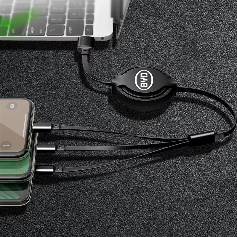 BYD 3-in-1 Micro-USB Mehrfachladegerät für Autozubehör, Schwarz - Bild 3