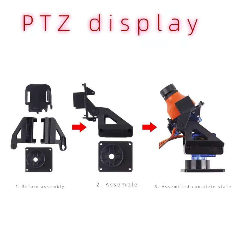 KePaQi SG90 2DOF Servo Gimbal, zweiachsiger mechanischer Arm, Kunststoff, Schwarz - Bild 2