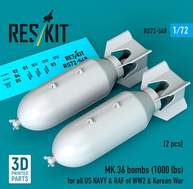 ResKit Models MK.36 Bombs, 2-teiliges Set, 3D Printed - Bild 1