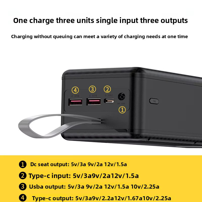 Jiansu DIY Power Bank mit 22,5 W Schnellladefunktion, Dual USB und Typ C, inklusive LED-Licht für 21*18650 Batterien, in Schwarz oder Weiß - Bild 4