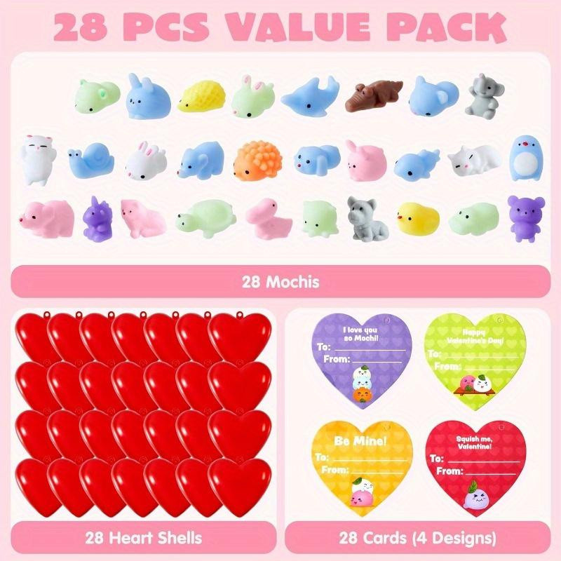 Discover Intime 28 Mochi Squishy gefüllte Herzen mit Valentinskarten - Bild 2